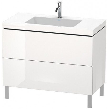 Meuble sous-vasque L-CUBE WT Vero Air 698x1000x480mm 1 trou de robinetterie blanc mat