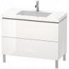 Meuble sous-vasque L-CUBE WT Vero Air 698x1000x480mm 1 trou de robinetterie blanc mat