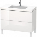 Meuble sous-vasque L-CUBE WT Vero Air 698x1000x480mm 1 trou de robinetterie blanc brillant