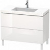 Meuble sous-vasque L-CUBE WT Vero Air 698x1000x480mm 1 trou de robinetterie blanc brillant