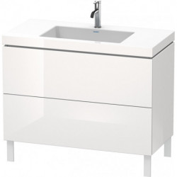 Meuble sous-vasque L-CUBE WT Vero Air 698x1000x480mm 1 trou de robinetterie blanc brillant