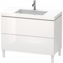 Meuble sous-vasque L-CUBE WT Vero Air 698x1000x480mm 1 trou de robinetterie blanc brillant