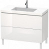 Meuble sous-vasque L-CUBE WT Vero Air 698x1000x480mm 1 trou de robinetterie blanc brillant
