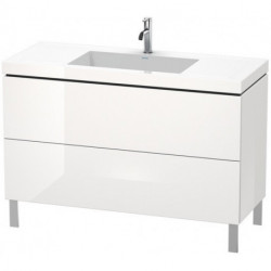 Meuble sous-vasque L-CUBE WT Vero Air 698x1200x480mm sans trou de robinetterie blanc mat