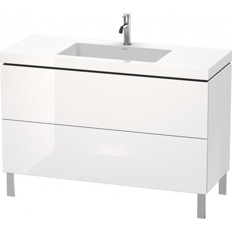 Meuble sous-vasque L-CUBE WT Vero Air 698x1200x480mm 1 trou de robinetterie blanc brillant