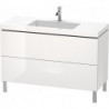 Meuble sous-vasque L-CUBE WT Vero Air 698x1200x480mm 1 trou de robinetterie blanc brillant
