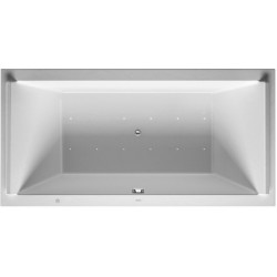 Baignoire Bain à remous rectangulaire STARCK 309 l 200x100 blanc, 2 dossiers Air-Syst