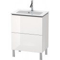 Meuble sous-vasque Duravit L-CUBE Compact 704x620x391mm blanc brillant lack