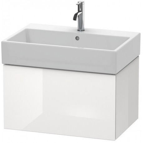 Meuble sous-vasque L-CUBE 394x684x459mm blanc brillant lack