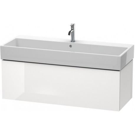 Meuble sous-vasque L-CUBE 394x1184x459mm blanc brillant lack