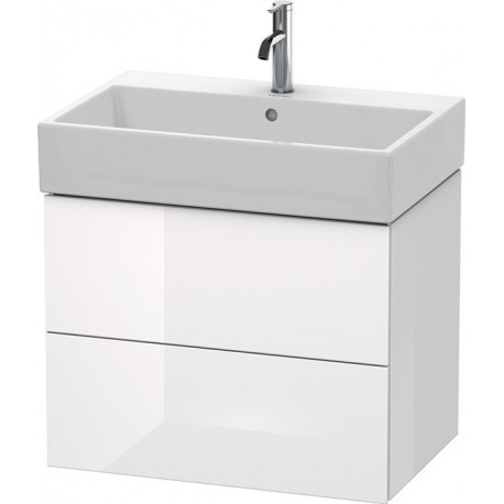 Meuble sous-vasque L-CUBE 544x684x459mm blanc brillant