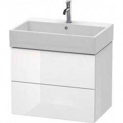 Meuble sous-vasque L-CUBE 544x684x459mm blanc brillant lack