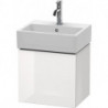Meuble sous-vasque L-CUBE 400x434x341mm ouverture gauche blanc brillant