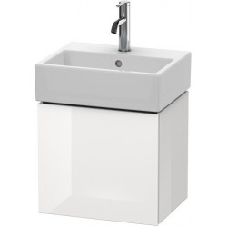 Meuble sous-vasque L-CUBE 400x434x341mm ouverture gauche blanc brillant lack