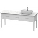 Meuble sous-vasque LUV 743x1388x570m avec éclairagecken blanc semi-brillant