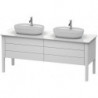 Meuble sous-vasque LUV 743x1783x570mm blanc semi-brillant