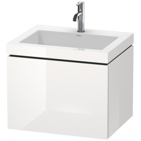 Meuble sous-vasque L-CUBE WT Vero Air 500x600x480mm sans trou de robinetterie blanc brillant