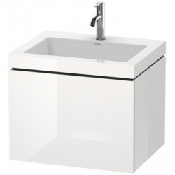 Meuble sous-vasque L-CUBE WT Vero Air 500x600x480mm sans trou de robinetterie blanc brillant