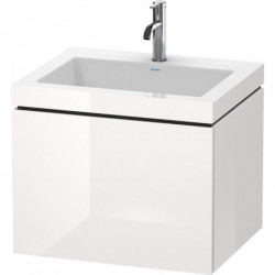 Meuble sous-vasque L-CUBE WT Vero Air 500x600x480mm 1 trou de robinetterie blanc brillant
