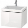 Meuble sous-vasque L-CUBE WT Vero Air 500x600x480mm 1 trou de robinetterie blanc brillant