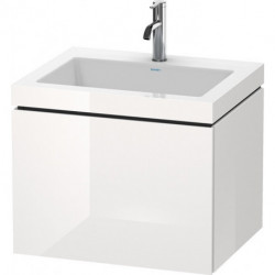 Meuble sous-vasque L-CUBE WT Vero Air 500x600x480mm 1 trou de robinetterie blanc brillant