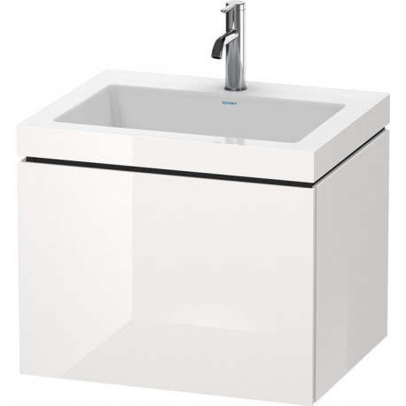 Meuble sous-vasque L-CUBE WT Vero Air 500x600x480mm 1 trou de robinetterie blanc brillant