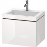Meuble sous-vasque L-CUBE WT Vero Air 500x600x480mm 1 trou de robinetterie blanc brillant