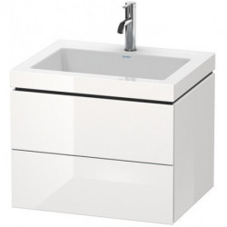 Meuble sous-vasque L-CUBE WT Vero Air 500x600x480mm sans trou de robinetterie blanc brillant