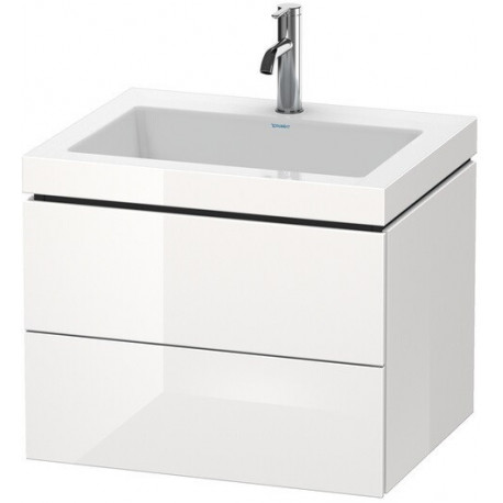 Meuble sous-vasque L-CUBE WT Vero Air 500x600x480mm sans trou de robinetterie blanc brillant
