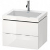 Meuble sous-vasque L-CUBE WT Vero Air 500x600x480mm sans trou de robinetterie blanc brillant
