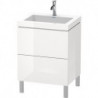 Meuble sous-vasque L-CUBE WT Vero Air 698x600x480mm 1 trou de robinetterie blanc brillant