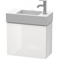 Meuble sous-vasque L-CUBE 400x480x240mm ouverture gauche blanc brillant lack