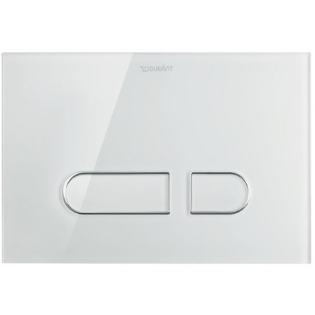Plaque de déclenchement DURASYSTEM A1 229.8x157mm pour WC, verre blanc DURAVIT