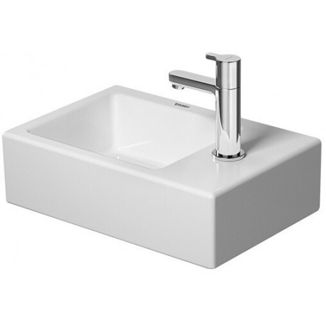 Meuble lave-mains VERO AIR 380x250mm sans trop pleinavec plage de robinettrie 1 trou de robinetterie blanc
