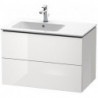 Meuble sous-vasque L-CUBE 550x820x481m avec éclairagecken li blanc mat