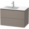 Meuble sous-vasque L-CUBE 550x820x481m avec éclairagecken li basalt mat