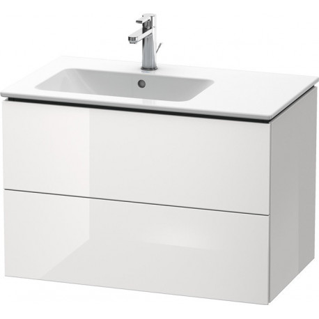 Meuble sous-vasque L-CUBE 550x820x481m avec éclairage li blanc brillant lack