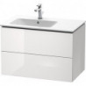 Meuble sous-vasque L-CUBE 550x820x481m avec éclairage li blanc brillant lack