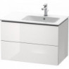 Meuble sous-vasque L-CUBE 550x820x481m avec éclairage re blanc brillant lack