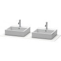 Console Duravit XSQUAREavec 2 découpes 16x1400x550mm blanc mat