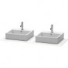 Console Duravit XSQUAREavec 2 découpes 16x1400x550mm blanc mat