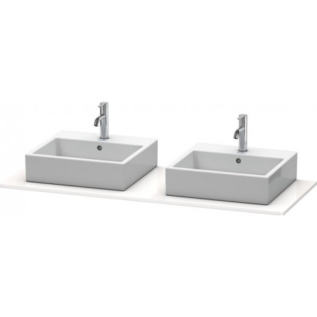 Console Duravit XSQUAREavec 2 découpes 16x1400x550mm blanc brillant