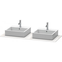 Console Duravit XSQUAREavec 2 découpes 16x1400x550mm blanc brillant lack