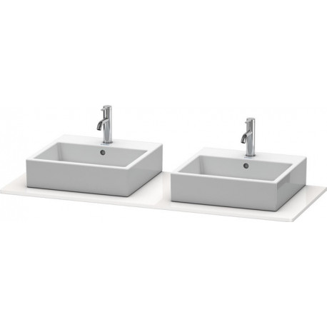 Console Duravit XSQUAREavec 2 découpes 16x1400x550mm blanc brillant lack