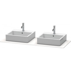 Console Duravit XSQUAREavec 2 découpes 16x1400x550mm blanc semi-brillant