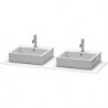 Console Duravit XSQUAREavec 2 découpes 16x1400x550mm blanc semi-brillant