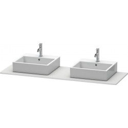 Console Duravit XSQUAREavec 2 découpes 16x1600x550mm blanc semi-brillant