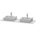 Console Duravit XSQUAREavec 2 découpes 16x1600x550mm blanc semi-brillant