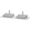 Console Duravit XSQUAREavec 2 découpes 16x1600x550mm blanc semi-brillant