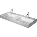 Lavabo double Duravit DURASQUARE sans trop pleinavec plage de robinettrie geschl 1200x470mm sans trou de robinetterie blanc